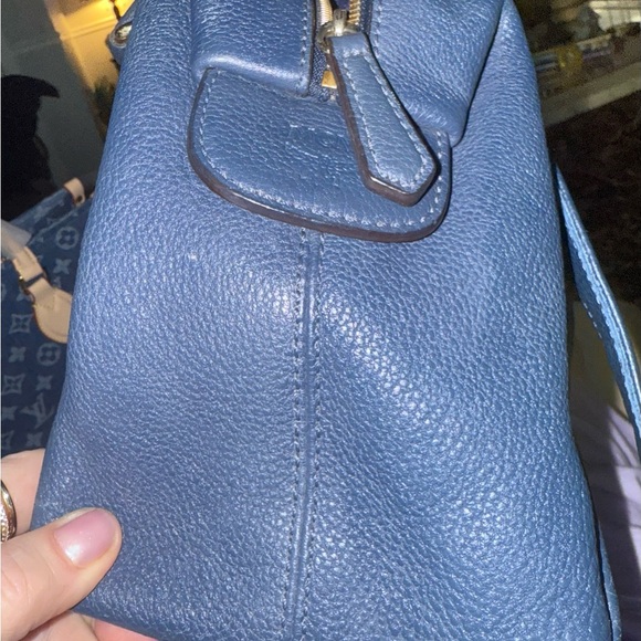 MCM Navy Leather Satchel - Picture 6 of 13